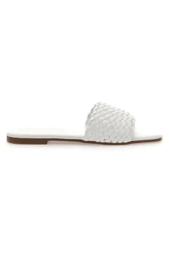 Ciabatte bianche con fascia intrecciata MON DIEU PRE5410
