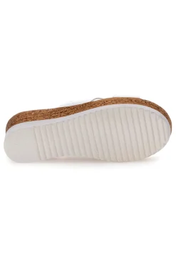Ciabatte Bianche Con Fascia in Pelle e Platform Alto PITTARELLO 342070428