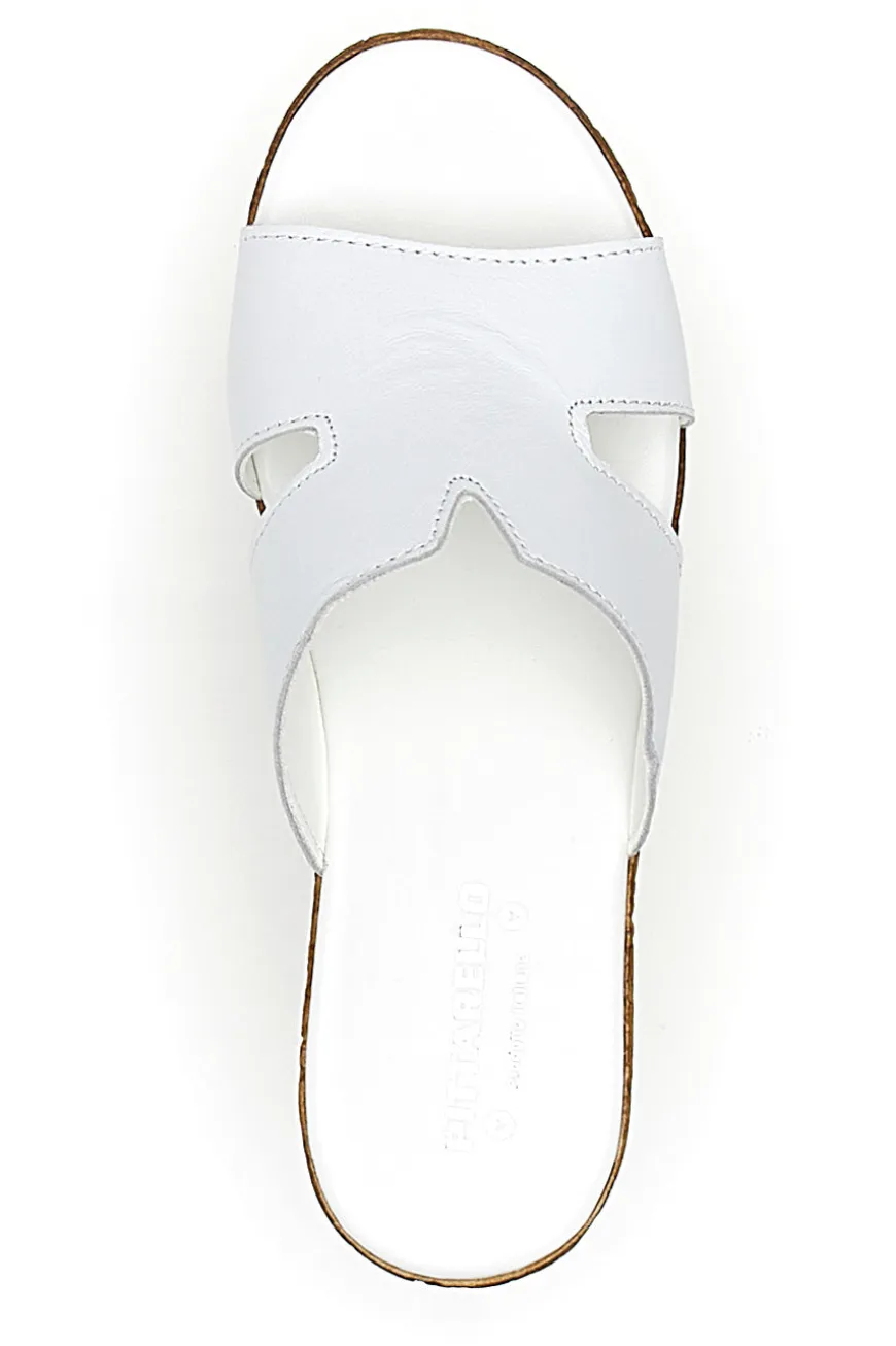 Ciabatte Bianche Con Fascia in Pelle e Platform Alto PITTARELLO 342070428