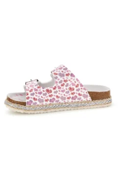 Ciabatte Bianche con Stampa Cuori Rosa Pitt kids 14616