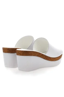 Ciabatte Bianche Con Zeppa con Fascia in Pelle PITTARELLO 28004525