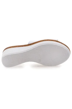 Ciabatte Bianche Con Zeppa con Fascia in Pelle PITTARELLO 28004525