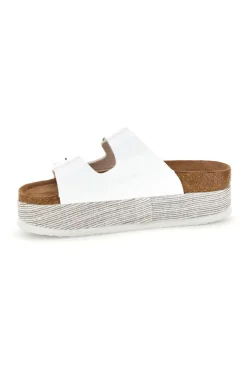 Ciabatte bianche lucide con doppia fibbia Superga S11U009