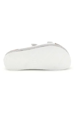 Ciabatte bianche lucide con doppia fibbia Superga S11U009