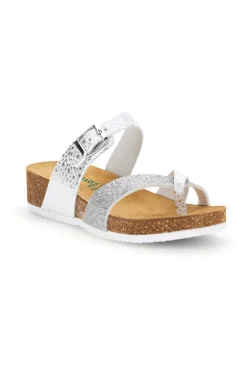 Ciabatte bianco argento sottopiede in vera pelle Pittarello eco 293A311SR