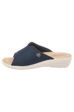 Ciabatte blu con sottopiede in vera pelle antiscivolo Fly Flot 90T40429FE