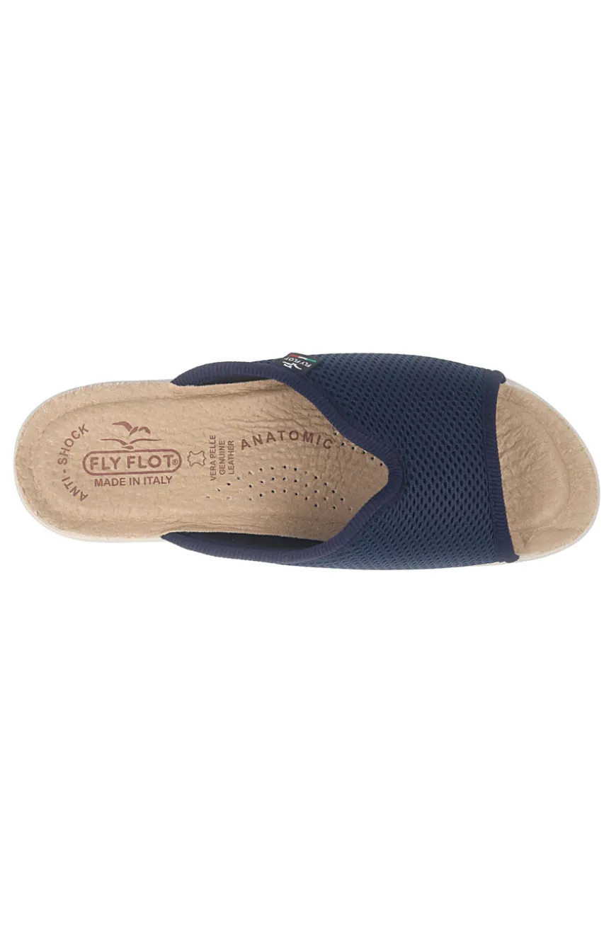 Ciabatte blu con sottopiede in vera pelle antiscivolo Fly Flot 90T40429FE