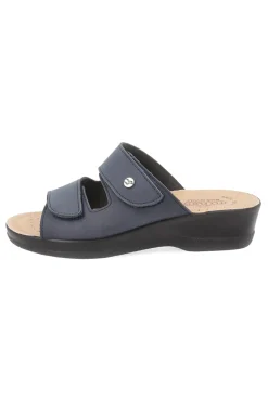 Ciabatte blu con sottopiede in vera pelle, fodera Air Flot e antiscivolo Fly Flot 90630J86CE