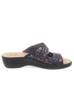 Ciabatte blu in vera pelle anatomiche Fly flot 90T50B18CE