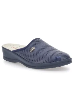 Ciabatte Blu Made In Italy Con Plantare In Vera Pelle Le Soft 824100