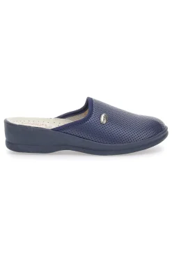 Ciabatte Blu Made In Italy Con Plantare In Vera Pelle Le Soft 824100
