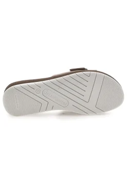 Ciabatte bronzo con fibbia e plantare comfort Linea Comoda 7185