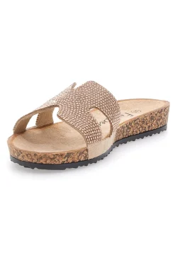 Ciabatte Champagne con Fascia Glitterata FUN BEACH 13523