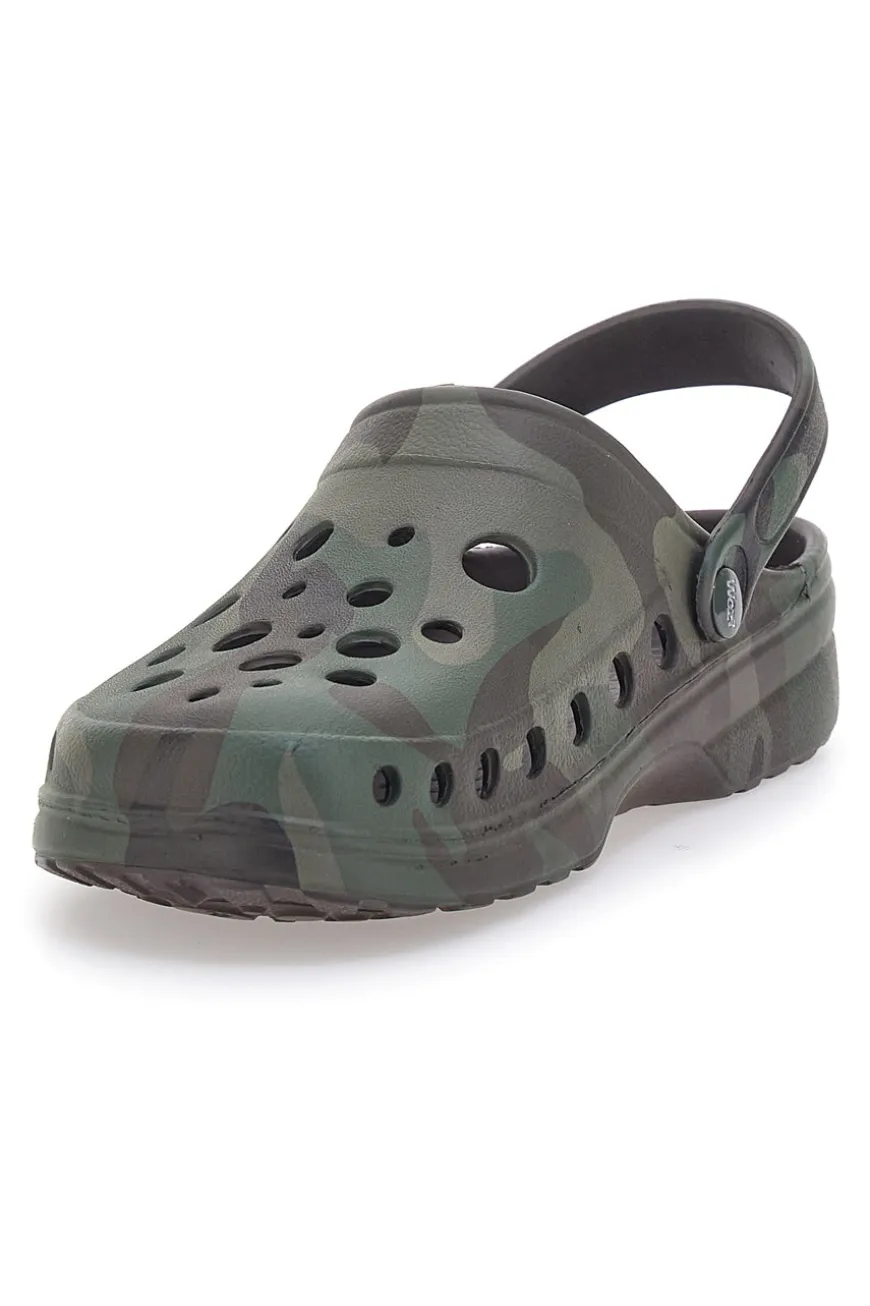 Ciabatte Clog verde militare comode e leggere da uomo Woz 3