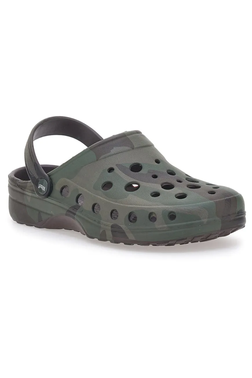 Ciabatte Clog verde militare comode e leggere da uomo Woz 3