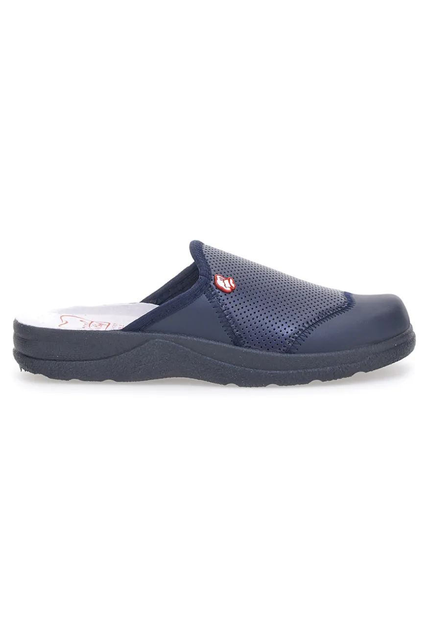 Ciabatte da Lavoro Blu Vera Pelle MR Chef 641