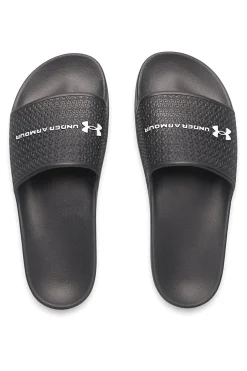 Ciabatte da piscina nere con fascia logata Under armour 6007533 001