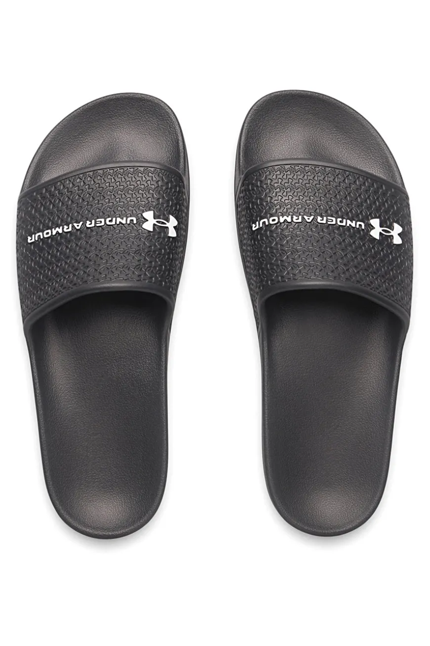 Ciabatte da piscina nere con fascia logata Under armour 6007533 001