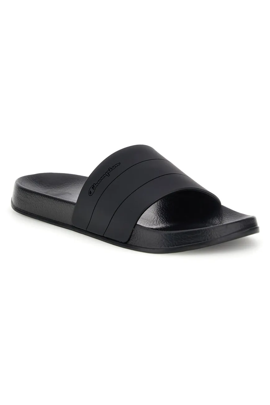 Ciabatte da piscina nero con fascia logata Champion All American Box Slide