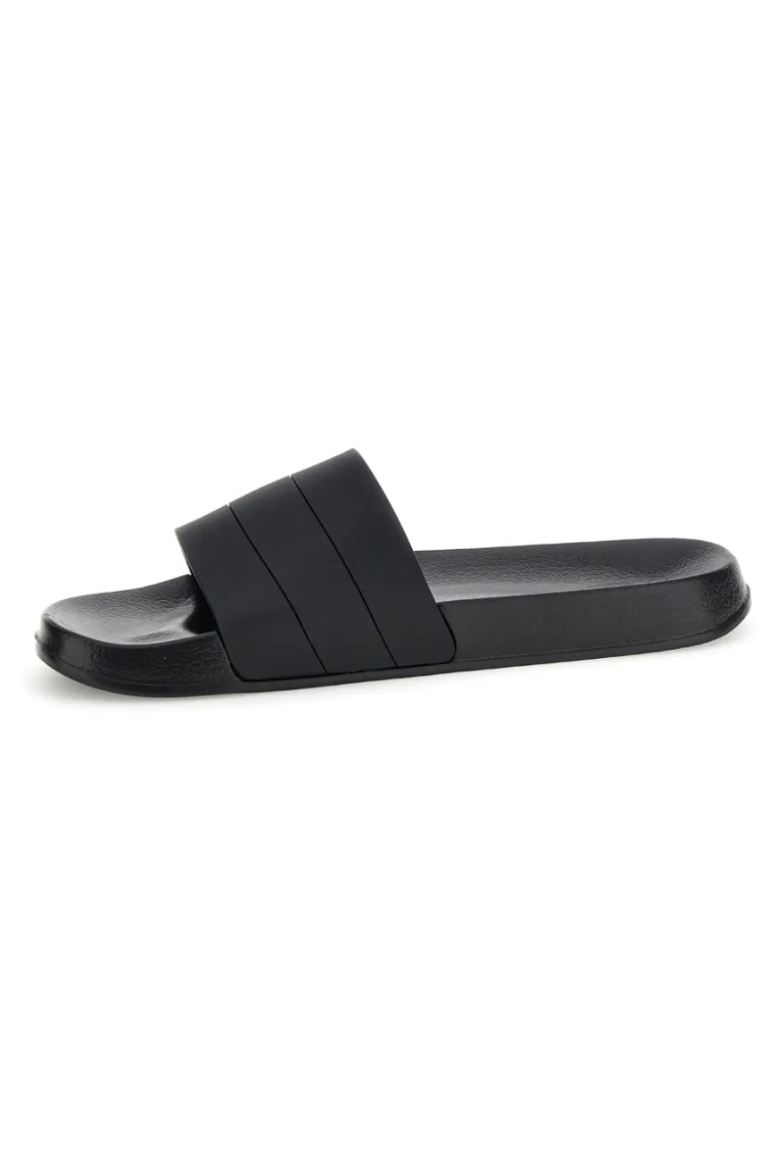 Ciabatte da piscina nero con fascia logata Champion All American Box Slide