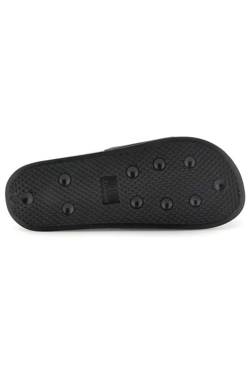 Ciabatte da piscina nero con fascia logata Champion All American Box Slide