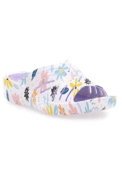 Ciabatte floreali viola multicolor fascia incrociata 2T2L 711