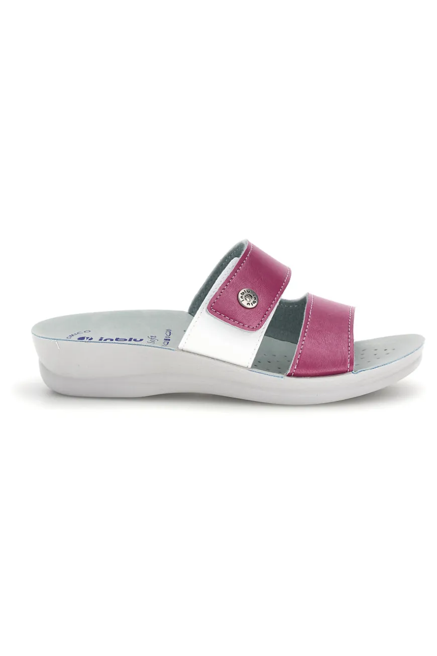 Ciabatte fucsia e bianche con plantare anatomico Inblu 63 VR