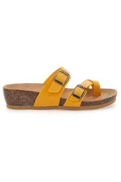 Ciabatte Gialle Made In Italy Con Sottopiede In Vera Pelle Bio Up 22710
