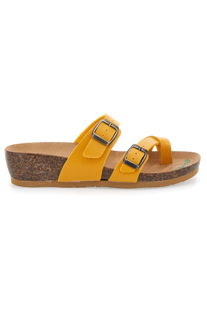 Ciabatte Gialle Made In Italy Con Sottopiede In Vera Pelle Bio Up 22710