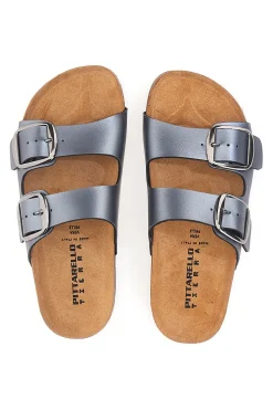 Ciabatte Grigie con Doppia Fibbia Made in Italy PITTARELLO TIERRA 335A20630SR