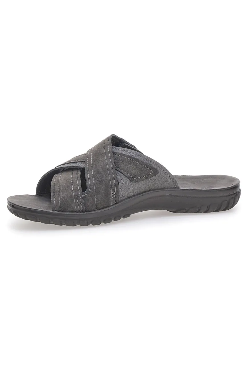 Ciabatte grigie con fasce incrociate comfort Inblu 10FN