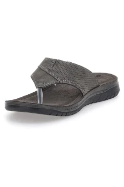 Ciabatte Grigie Infradito Con Sottopiede In Vera Pelle Inblu 14 ID