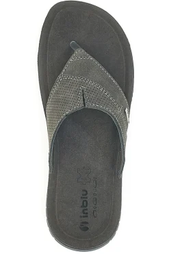 Ciabatte Grigie Infradito Con Sottopiede In Vera Pelle Inblu 14 ID
