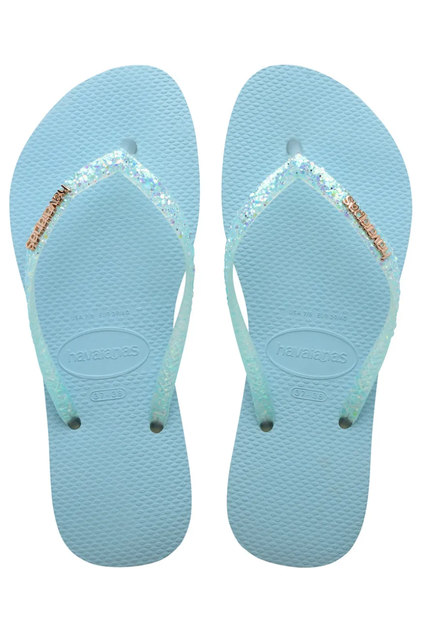 Ciabatte Infradito Havaianas Slim Flourish Azzurre
