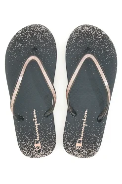 Ciabatte Infradito in Gomma nere con Glitter Champion Sparkling
