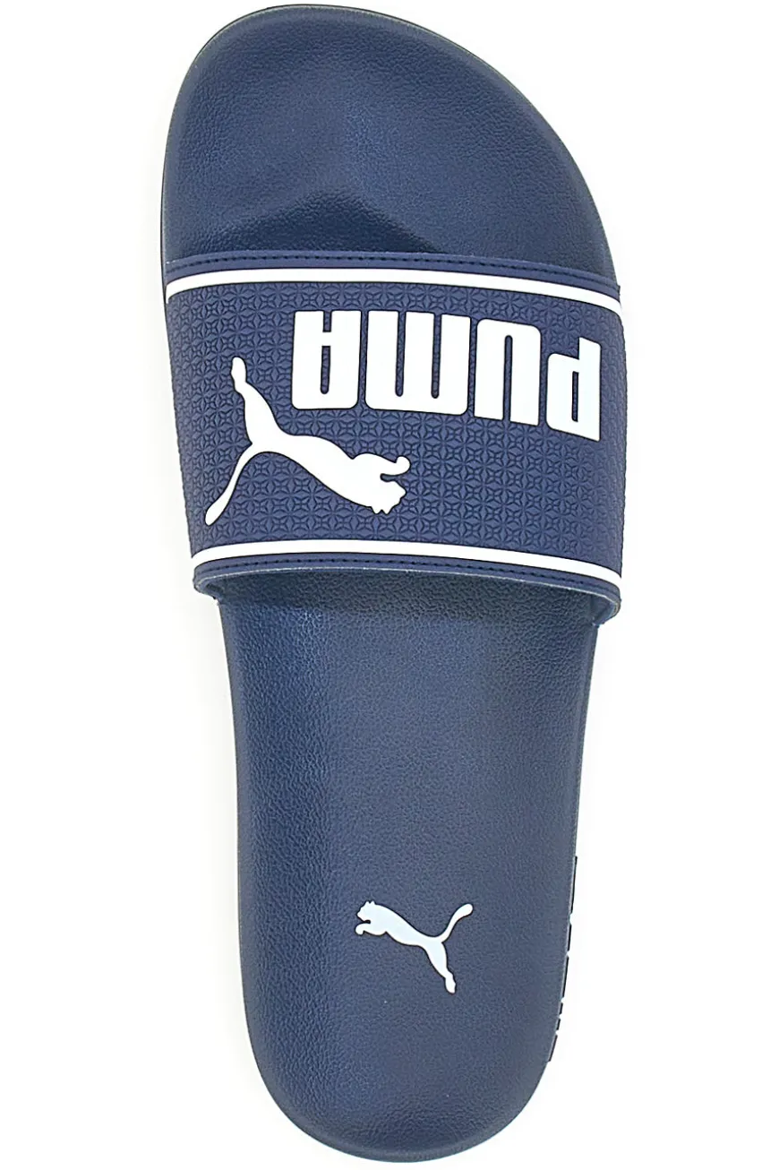 Ciabatte in Gomma Blu con Logo Puma Leadcat 2.0