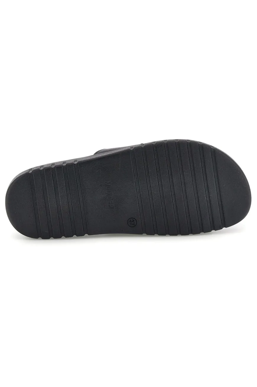 Ciabatte in pelle nero a fasce Pittarello 32811926