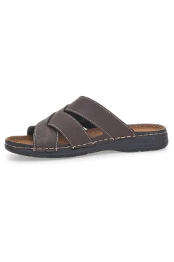 Ciabatte marroni con fasce incrociate comfort Jerpoint 609PSSK