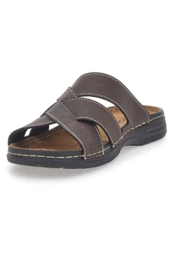 Ciabatte marroni con fasce incrociate comfort Jerpoint 609PSSK