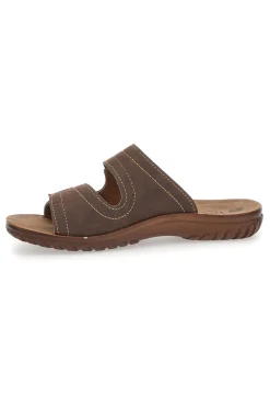 Ciabatte Marroni Con Strappi in Velcro Inblu 106 Fn
