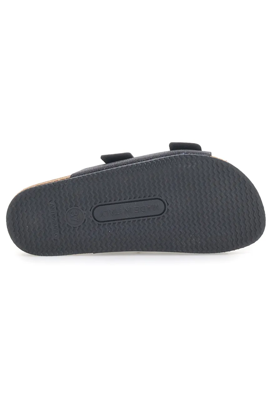 Ciabatte Nere con Doppia Fibbia Made in Italy PITTARELLO TIERRA 335A20630SR