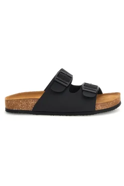 Ciabatte Nere con Doppia Fibbia Superga S31T618