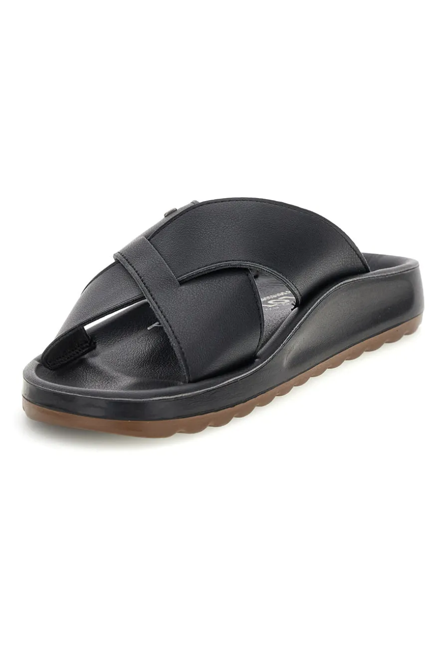 Ciabatte nere con fasce incrociate Fly flot 90780244ZZ