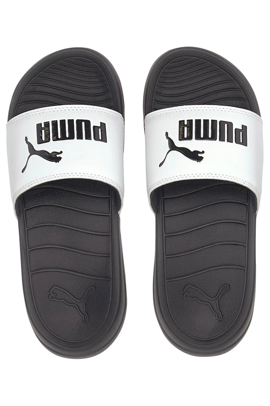 Ciabatte nere con fascia bianca Puma Popcat 20 Jr