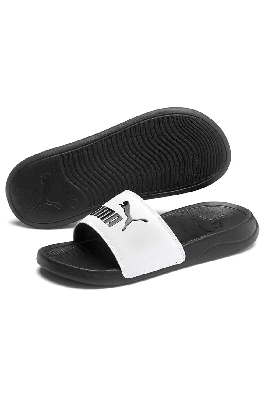 Ciabatte nere con fascia bianca Puma Popcat 20 Jr
