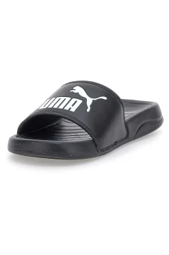 Ciabatte nere con logo bianco Puma Popcat 20 jr