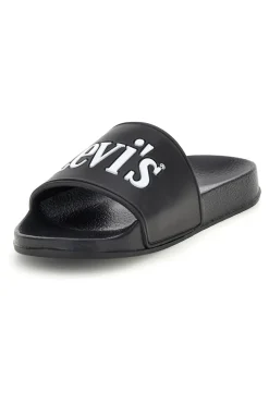 Ciabatte nere con logo Levi's POOL S