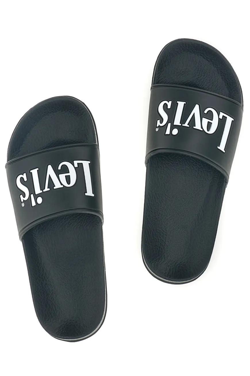 Ciabatte nere con logo Levi's POOL S