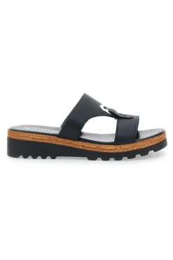 Ciabatte Nere con Tomaia in Pelle e Platform Made in Italy PITTARELLO 241070811
