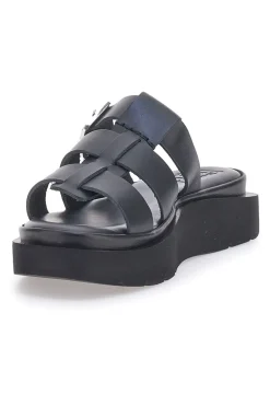 Ciabatte Nere In Pelle Made in Italy Pittarello Rock 5827